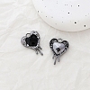 Platinum Alloy with Black Glass Pendants PW-WG11556-08-1