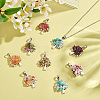 32Pcs 8 Style Tibetan Style Natural & Synthetic Mixed Gemstone Chip Pendants PALLOY-AB00249-5