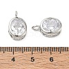 Brass Pave Clear Cubic Zirconia Pendants CU-CBA42CA-04B-P-3