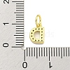 Letter Brass Micro Pave Clear Cubic Zirconia Pendants KK-K354-06G-D-3