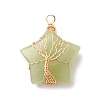 Natural Green Aventurine Pendants PALLOY-JF01634-01-1