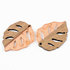 Transparent Resin & Walnut Wood Pendants RESI-S389-003A-B04-2