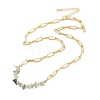 Natural Prehnite Chip Beaded Necklaces NJEW-C070-04G-04-2