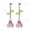 Dyed Natural Malaysia Jade Dangle Stud Earrings EJEW-FS00086-1