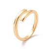 Brass Simple Line Wrap Open Cuff Ring for Women RJEW-P034-08G-1