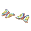 Light Gold Tone Alloy Enamel Pendants ENAM-M059-05KCG-04-2