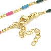 Brass Enamel Column Link Chain Necklaces NJEW-H039-02A-03G-2