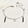 Fashionable Casual Brass Evil Eye Charms Tassel Anklet for Women MG6540-1