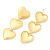 Rack Plating Brass Triple Heart Dangle Stud Earrings EJEW-A103-11G-2