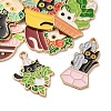 8Pcs 8 Styles Alloy Enamel Pandants ENAM-FP0002-71-1