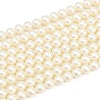 Frosted Glass Pearl Beads Strands GLAA-A044-08A-02-1
