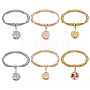  6 Sets 3 Colors Sublimation Blank Alloy & Aluminum Tree of Life Charm Bracelets Set BJEW-NB0001-11-1