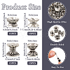 60Pcs 4 Styles Tibetan Style Alloy Bead Caps FIND-TA0002-98-5