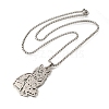 304 Stainless Steel Box Chain Hollow Cute Cat Pendant Necklaces NJEW-S003-09P-3