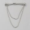 Brass Hanging Chains Collar Pins Tie Clips AJEW-WH0401-65P-1