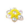 Beaded Flower Charms PALLOY-MZ00438-01-3