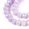 Anti-Tarnish Electroplate Rondelle Glass Beads Strands X-EGLA-T021-4mm-17-02-3