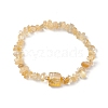 Electroplated Hexagon Prism Natural Quartz Chip Beaded Stretch Bracelets fo Women BJEW-JB10756-05-1