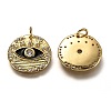 Brass Micro Pave Clear Cubic Zirconia Pendants ZIRC-B0003-19G-2