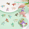   60Pcs 6 Colors Alloy Enamel Pendants ENAM-PH0002-78-4