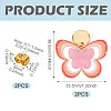Brass Printing Acrylic Butterfly Dangle Stud Earrings EJEW-TA00671-3