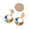 7 Chakra Round Gemstone Dangle Earrings EJEW-TA00508-3