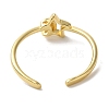 Moon with Star Rack Plating Brass Open Cuff Rings for Women RJEW-L123-103G-3