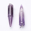 Natural Amethyst Pointed Pendants G-D850-06-3