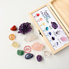 Natural Mixed Gemstone Nugget Beads Set wtih Wooden Box PW-WG71657-01-4