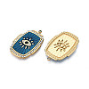 Ion Plating(IP) 304 Stainless Steel Evil Eye Enamel Pendants STAS-N107-04C-G-2