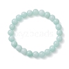 Dyed Natural Malaysia Jade Round Beads Stretch Bracelets for Women Men BJEW-JB13441-2