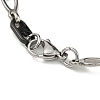 Two Tone 304 Stainless Steel Teardrop & Oval Link Chain Bracelet BJEW-B078-39BP-3