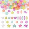 200Pcs 4 Style Luminous Acrylic Beads TACR-FS0001-02-3