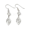 304 Stainless Steel Rhombus Dangle Earrings Hand Polished EJEW-Z129-12G-01-4