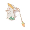 Rabbit with Carrot Dangle Enamel Pins JEWB-D028-02C-KCG-1