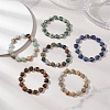 Electroplate Non-magnetic Synthetic Hematite & Natural Gemstone Heart Beads Stretch Bracelets for Women BJEW-JB13447-1