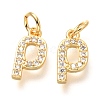 Brass Micro Pave Cubic Zirconia Charms ZIRC-O037-24G-1