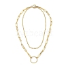 Brass Paperclip Chain Double Layer Necklaces NJEW-JN03054-1