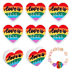 CHGCRAFT 8Pcs Pride Rainbow Theme Food Grade Eco-Friendly Silicone Beads SIL-CA0001-34-1