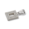 Ion Plating(IP) 304 Stainless Steel Micro Pave Cubic Zirconia Pendants STAS-Z107-06P-04-2