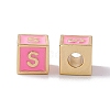 Rack Plating Brass Enamel Beads KK-B060-04G-05S-1
