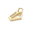 Brass Micro Pave Cubic Zirconia Charms KK-I382-03G-V-2