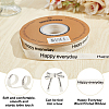 30 Yards Cotton Happy Everyday Word Printed Ribbon OCOR-WH0086-87C-4