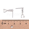Anti-Tarnish Rhodium Plated 925 Sterling Silver Dangle Stud Earing Settings X-STER-K038-008P-3
