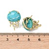 Brass Micro Pave Cubic Zirconia Stud Earring Findings with Natural Turquoise KK-Z096-05G-12-3