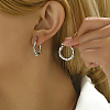 Non-Tarnish 304 Stainless Steel Hoop Earrings FD1814-2-3