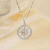 Elegant and Stylish Sun Brass Cubic Zirconia Pendant Necklaces for Women HW8743-2-1