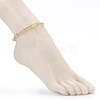 Brass Textured Paperclip Chain Anklets AJEW-AN00416-4