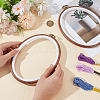 PP & PVC Plastic Imitation Wood Cross Stitch Embroidery Hoops DIY-WH20055-058B-02-3