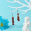 Natural Red Jasper Chip Beads Dangle Earrings EJEW-JE04649-04-2